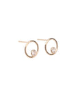 Gold Circle Crystal Studs