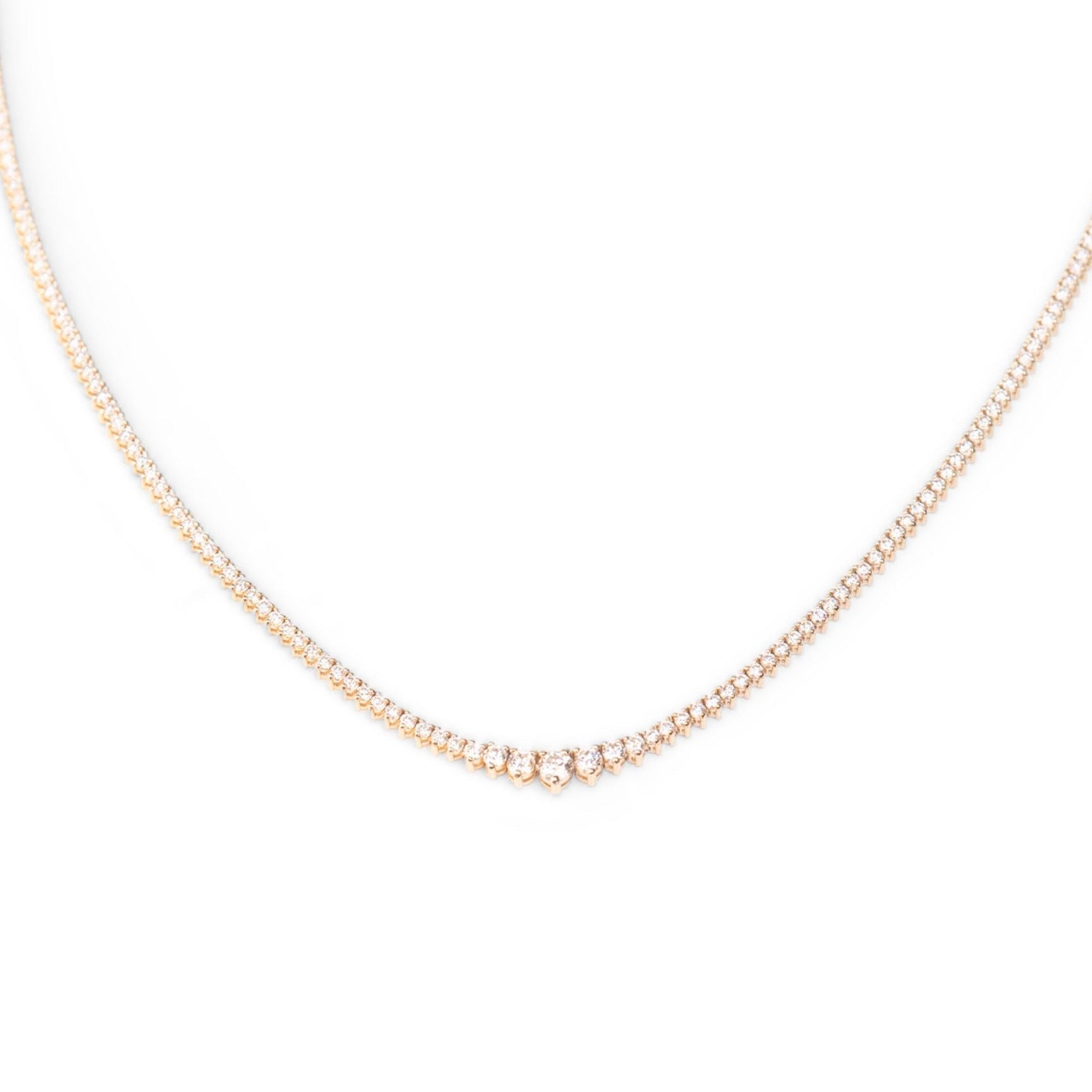 14k Graduated Tennis Necklace | 3.28 CTW