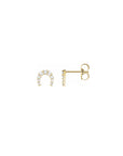 14k Diamond Horseshoe Studs