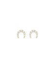 14k Diamond Horseshoe Studs