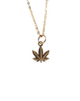 14k Gold Cannabis Necklace