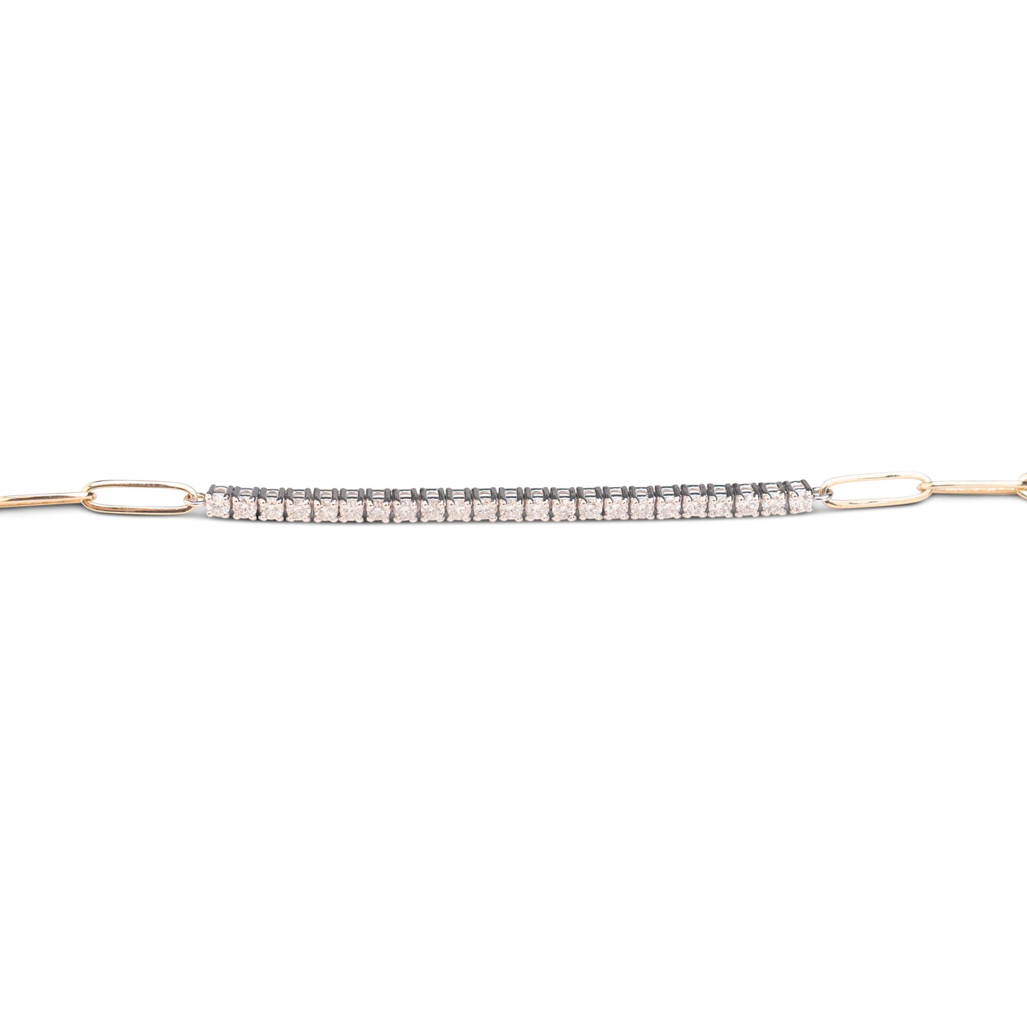 14K Paperclip Tennis Bracelet | .75 CTW