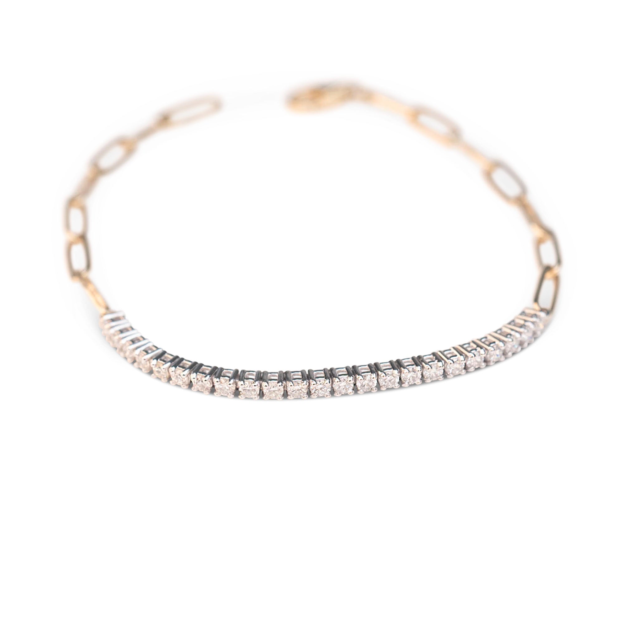 14K Paperclip Tennis Bracelet | .75 CTW