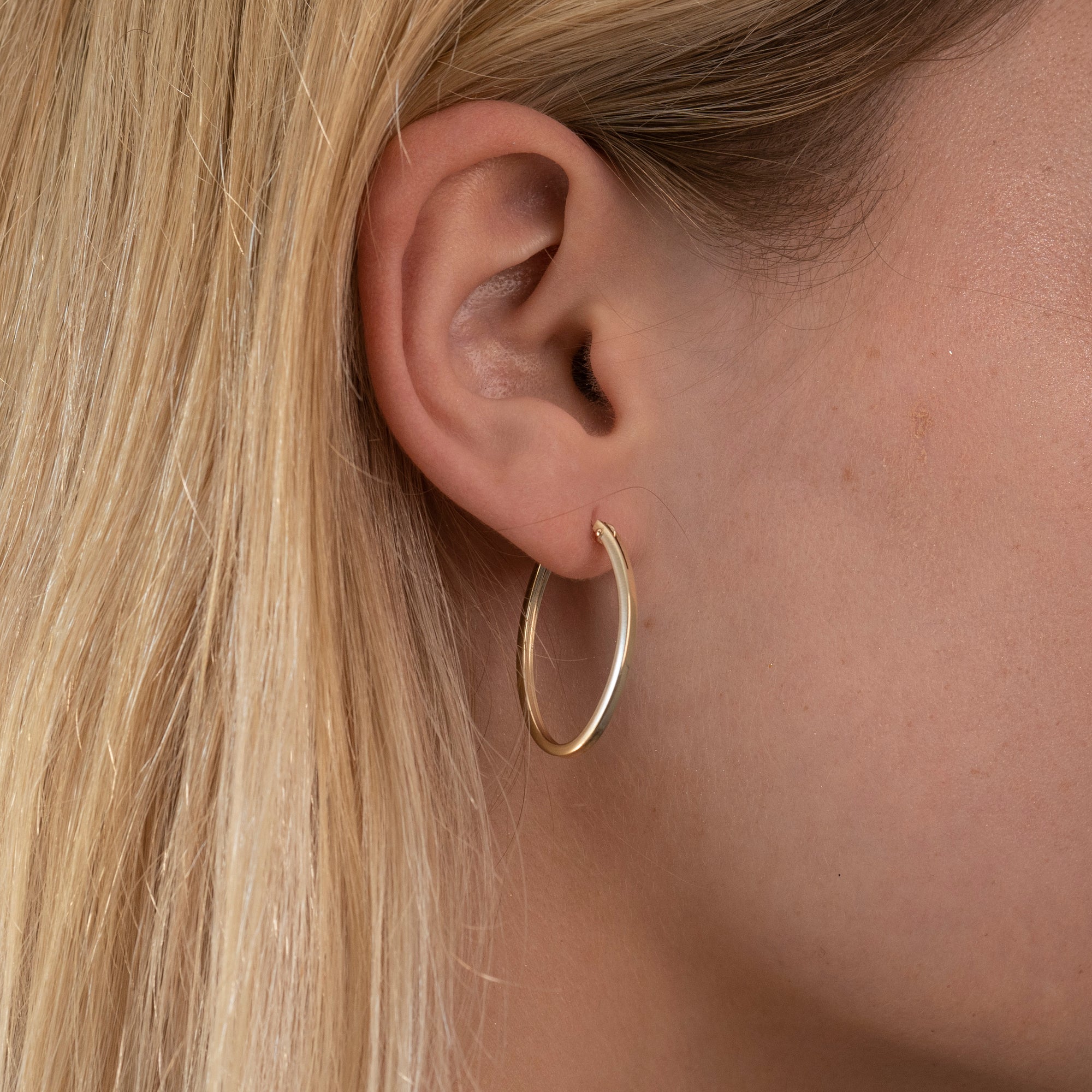 Gold Oval Hoops