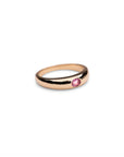 14k Thin Pink Sapphire Dome Ring