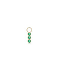 14k Triple Emerald Hoop Charm