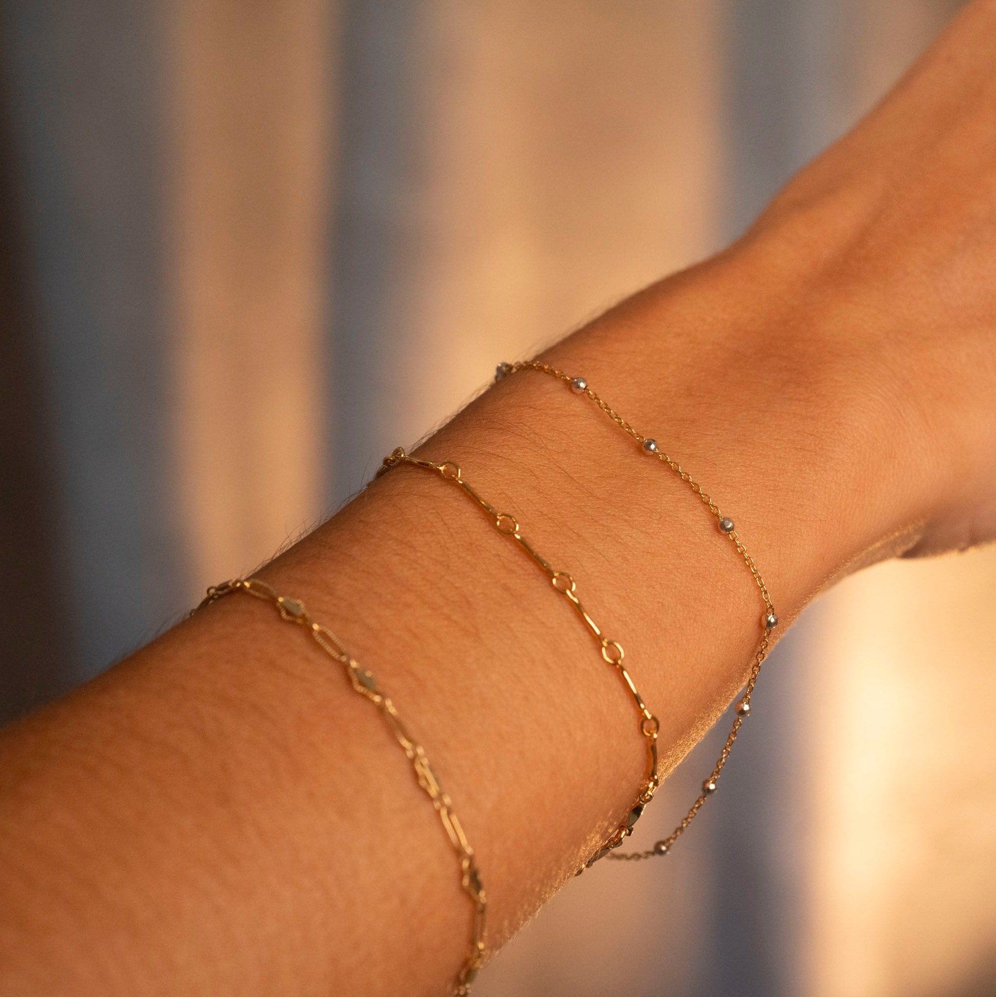 gold filled and sterling silver two tone bracelet