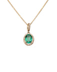 14k Oval Emerald Necklace