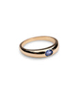 14k Thin Blue Sapphire Dome Ring