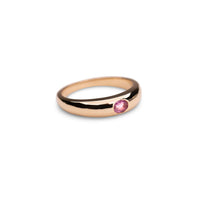14k Thin Pink Sapphire Dome Ring