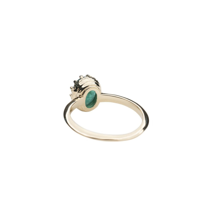 14k Emerald Crown Ring