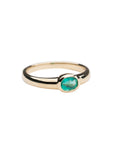 14k Emerald Bezel Ring