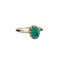 14k Emerald Crown Ring