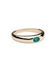 14k Gold Thin Emerald Dome Ring