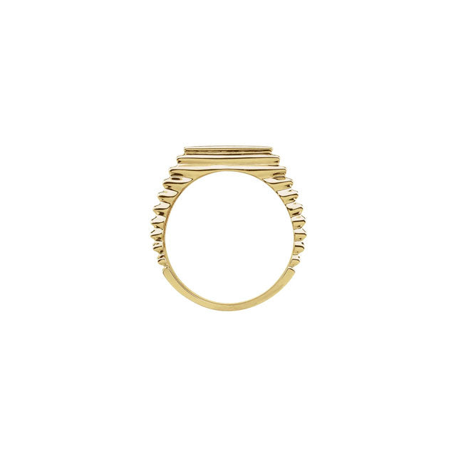 14k Pyramid Signet Ring