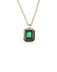 14k Emerald Tiered Bezel Necklace