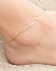 Gold Curb Link Anklet