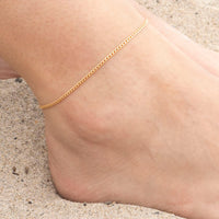 Gold Thin Curb Anklet