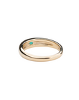 14k Gold Thin Emerald Dome Ring