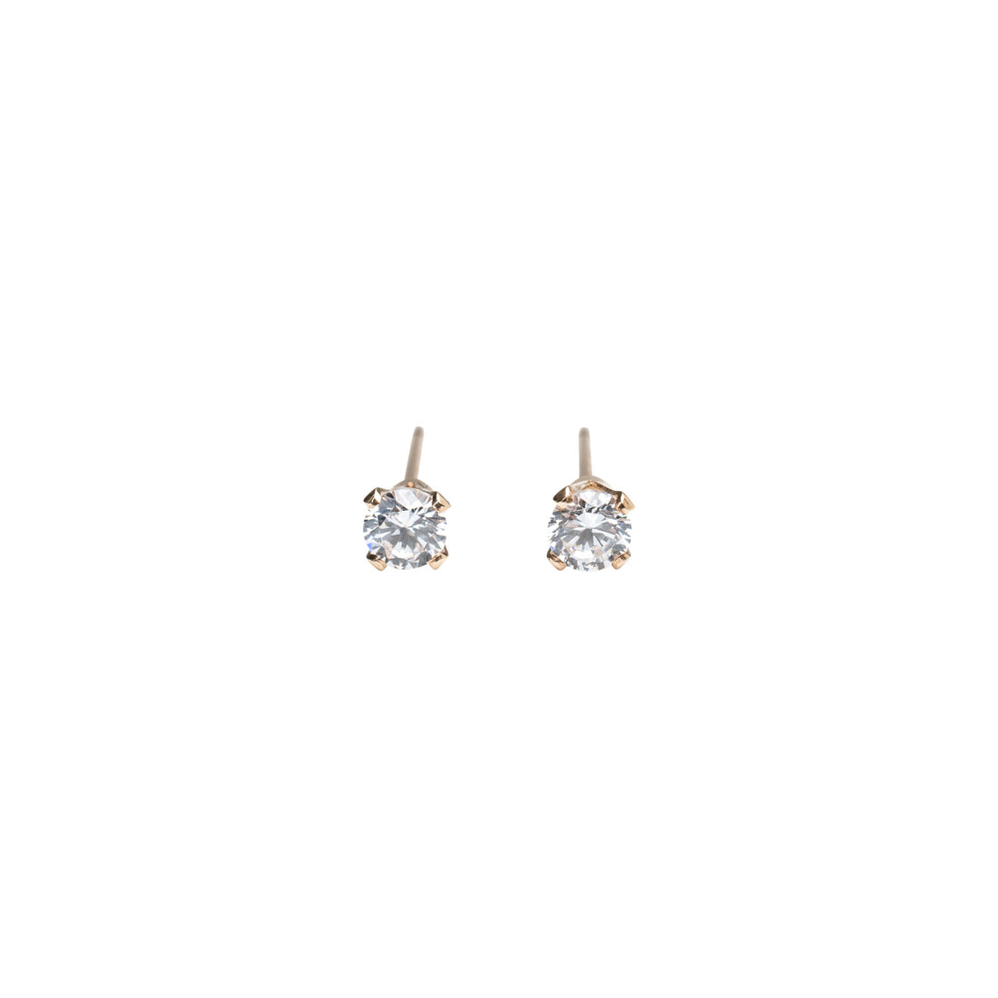 Gold Crystal Studs | Clear