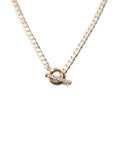 14k Diamond Toggle Curb Link Necklace .10 CTW