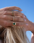 14k Emerald Tiered Bezel Ring