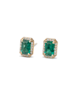 14k Emerald Halo Studs .16 CTW