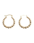 14k Gold Dotted Hoops