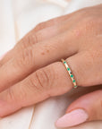 14k Emerald Luna Band | 2mm