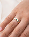 14k Gypsy Set Emerald Eternity Band