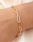 Diamond Link Paperclip Bracelet - Bracelets