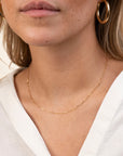 Gold Thin Rectangle Necklace