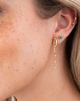 14k Paperclip Diamond Drop Earrings .31 CTW