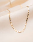 14k Thin Curb Link Necklace