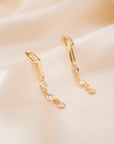 14k Paperclip Diamond Drop Earrings .31 CTW