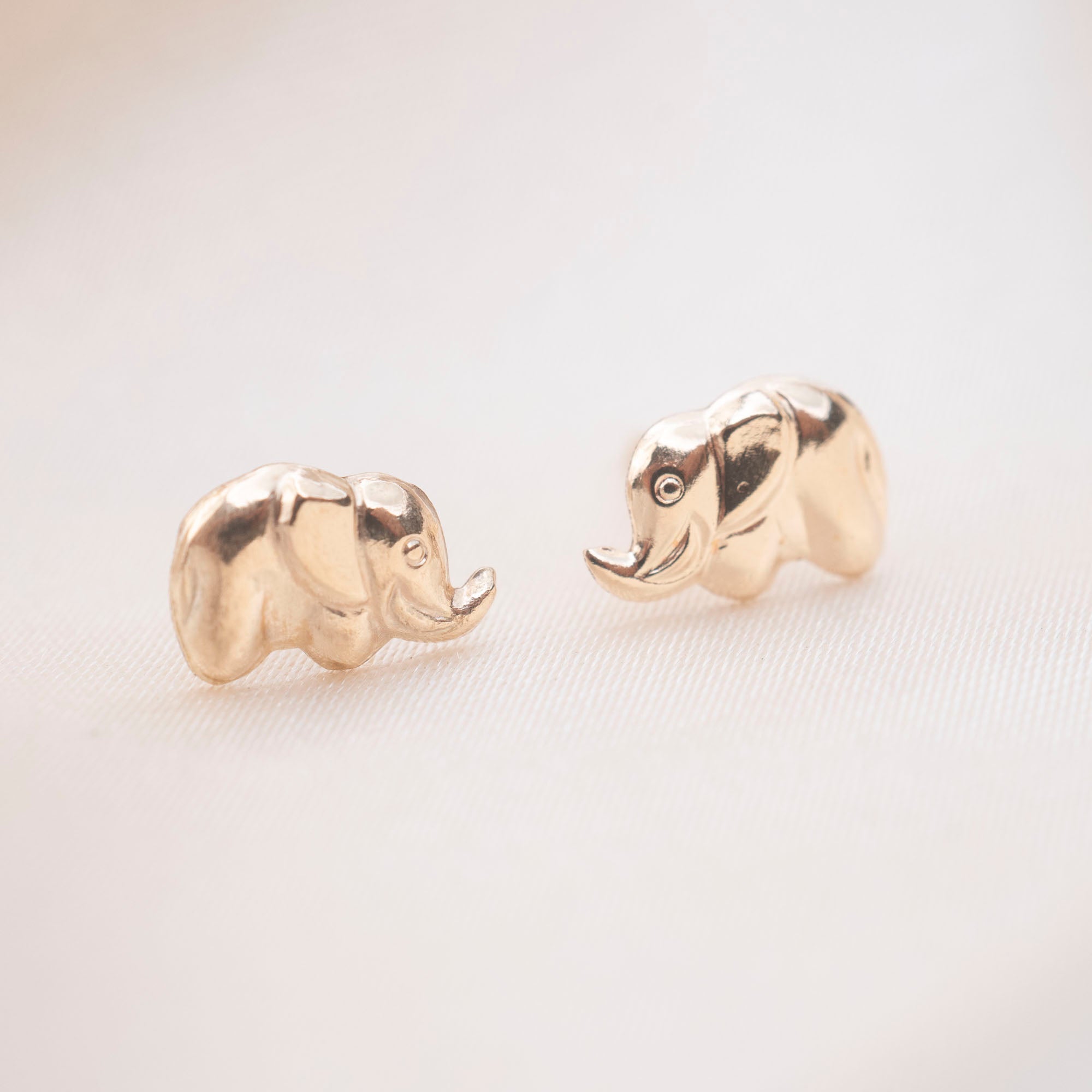 Gold Lucky Elephant Studs