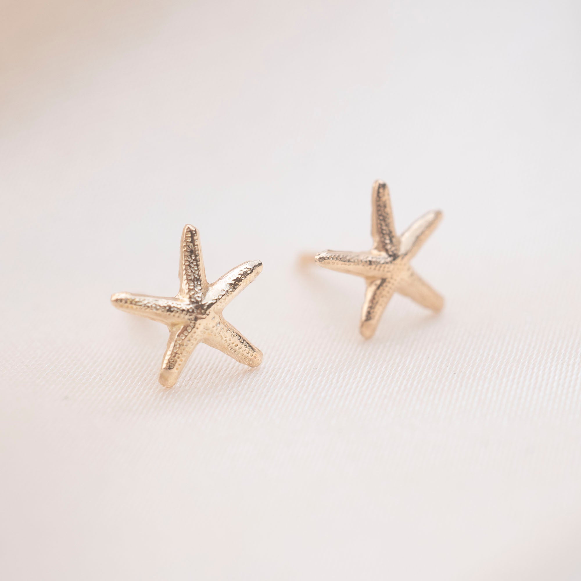 Gold Starfish Stud Earrings