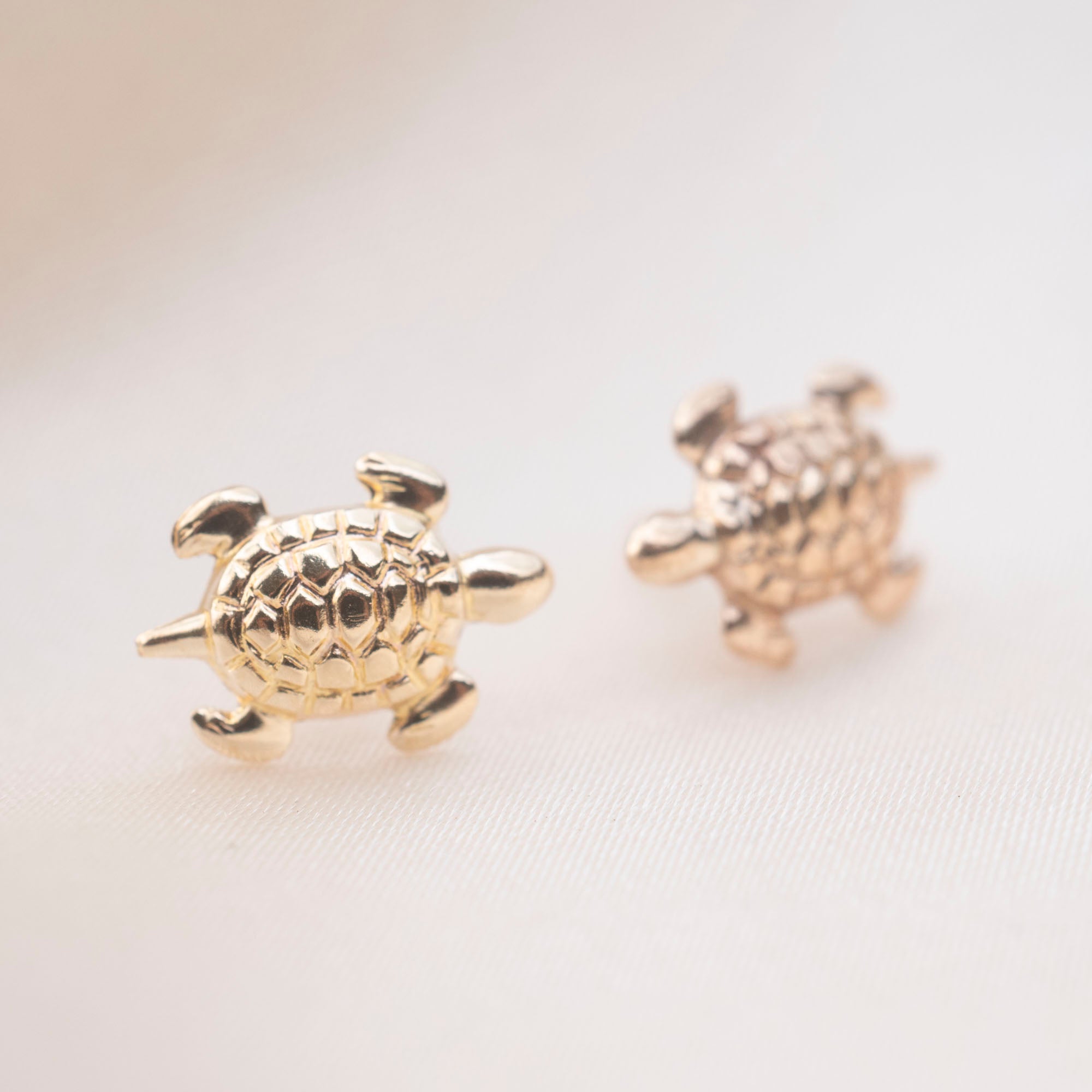 Gold Turtle Stud Earrings