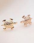 Gold Turtle Stud Earrings