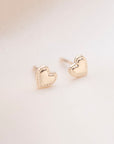 Gold Filled Vintage Heart Studs