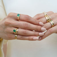 14k Emerald Crown Ring
