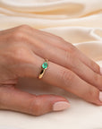 14k Emerald Bezel Ring