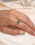 14k Emerald Crown Ring