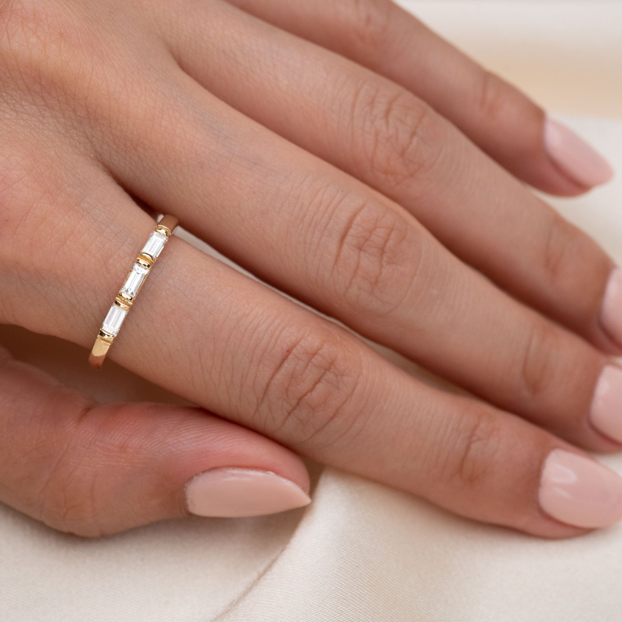 14k Triple Baguette Ring