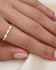 14k Triple Baguette Ring