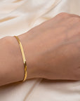 Gold 3mm Herringbone Bracelet