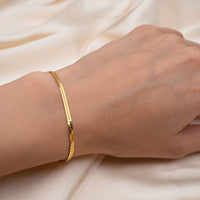Gold 3mm Herringbone Bracelet