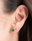 14k Emerald Bezel Studs