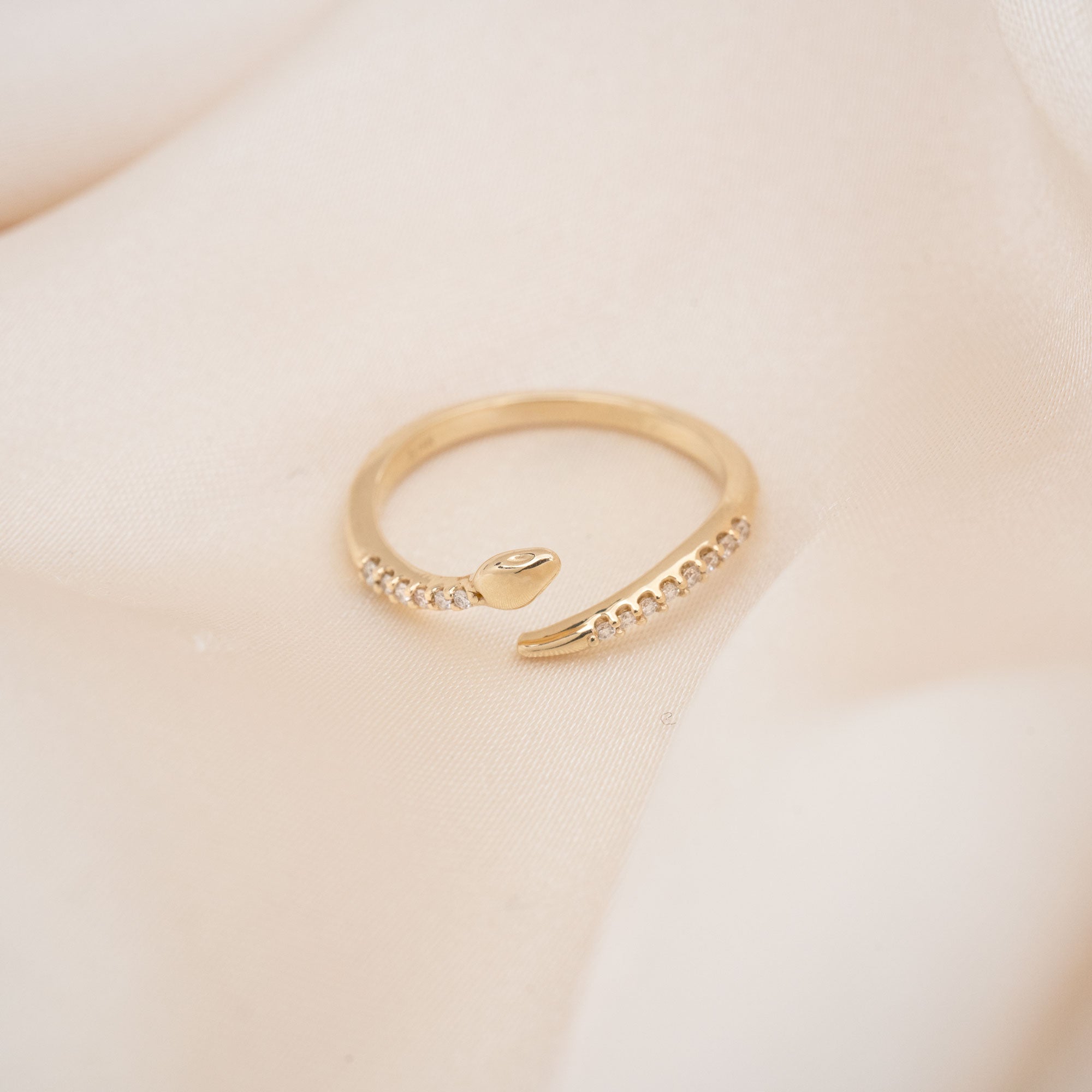 14k Diamond Snake Ring