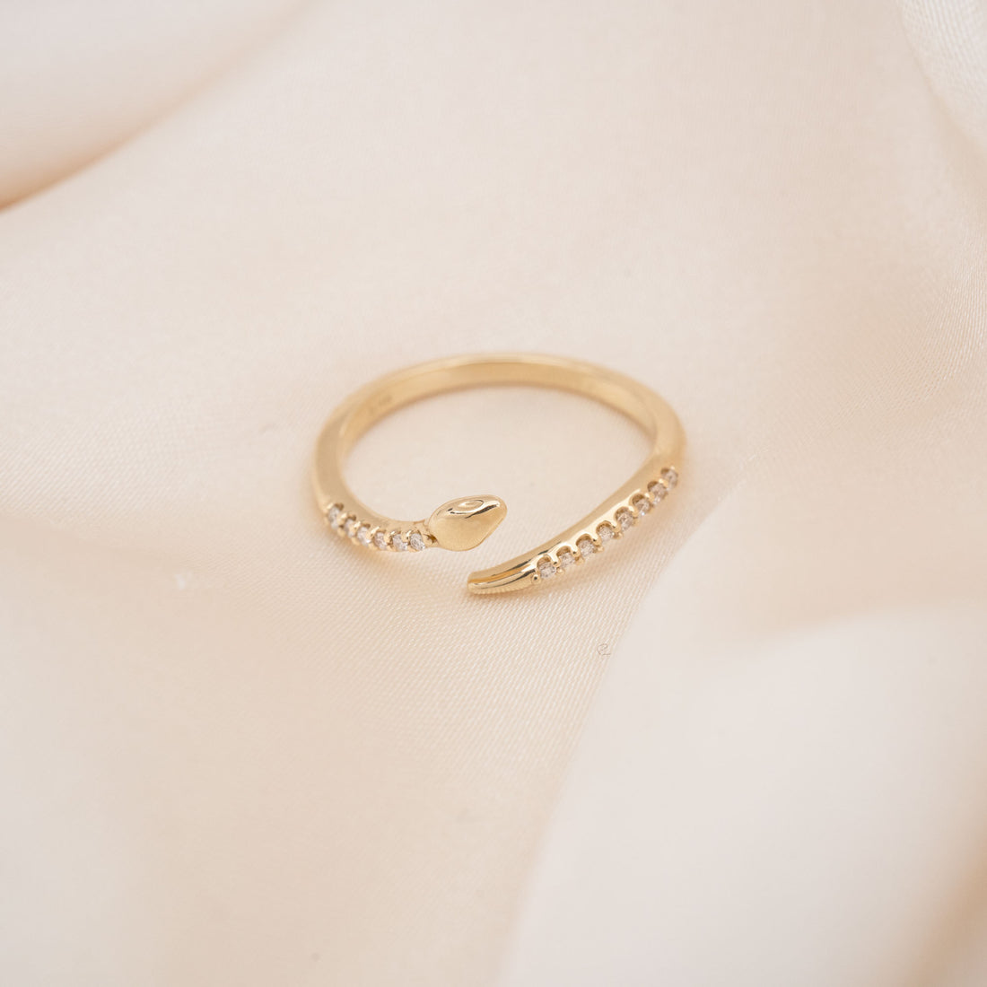 14k Diamond Snake Ring